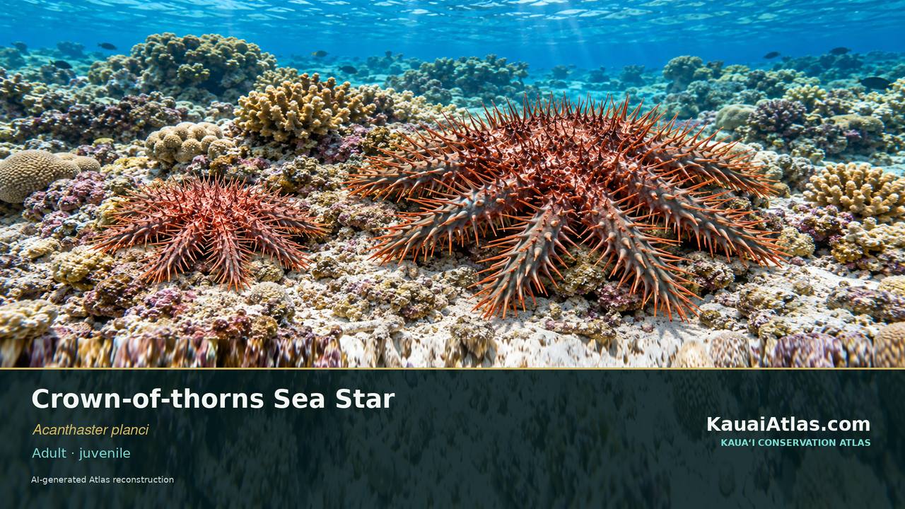 Illustrated crown-of-thorns sea star