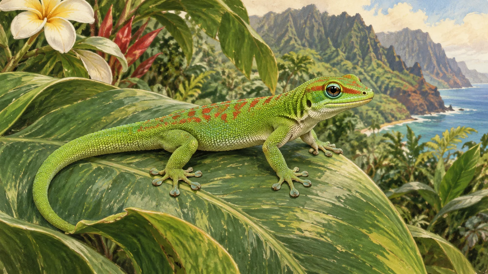 Illustration representing Kauaʻi reptiles and amphibians