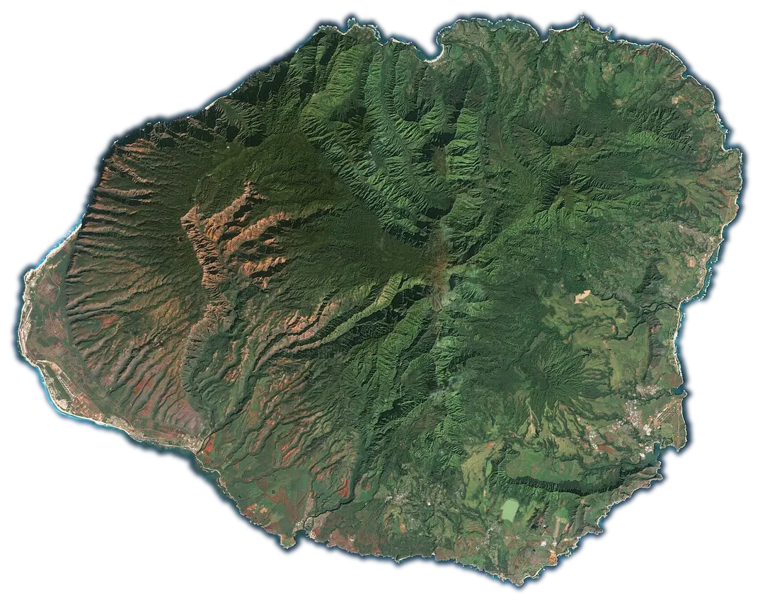 Transparent cloud-free image of Kauaʻi